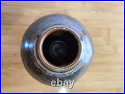 John Leach Muchelney studio pottery exhibition vase Tenmoku glaze 2010 VGC