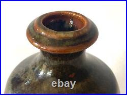 John Leach Studio Pottery Stoneware Tenmoku Vase Muchelney Pottery Personal Seal