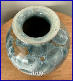 John Mankameyer Manka Blue Crystalline Glaze Studio Pottery Vase Arts Crafts