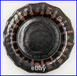 John Rivers Large Studio Pottery Tenmoku Glaze Charger 20th Century