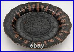 John Rivers Large Studio Pottery Tenmoku Glaze Charger 20th Century