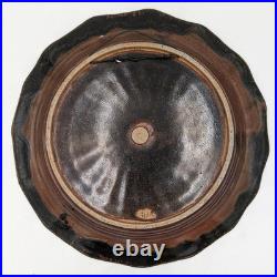 John Rivers Large Studio Pottery Tenmoku Glaze Charger 20th Century