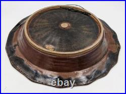 John Rivers Large Studio Pottery Tenmoku Glaze Charger 20th Century