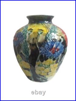 Jonathan Cox Studio Pottery Bulbous Vase Cornfield Flowers Jonathan Cox Studio Pottery Bulbous Vase Cornfield Flowers