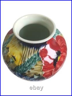 Jonathan Cox Studio Pottery Bulbous Vase Cornfield Flowers Jonathan Cox Studio Pottery Bulbous Vase Cornfield Flowers
