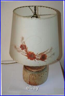 Joseph osolnik signed rare vintage studio pottery lamp with shade