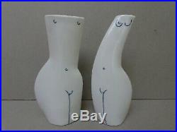Jude Jelfs. British Studio Pottery. Pair of modernist figural vases. Porcelain