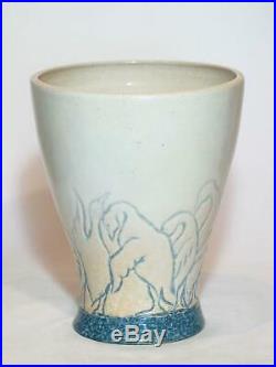 Klytie Pate Wild Geese Vase. Australian Studio Pottery