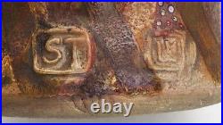 LARGE SUTTON TAYLOR'CINNABAR' LUSTRED FLAME STUDIO POTTERY BOTTLE VASE c1980