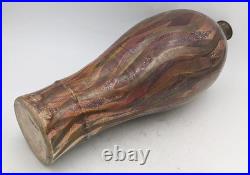 LARGE SUTTON TAYLOR'CINNABAR' LUSTRED FLAME STUDIO POTTERY BOTTLE VASE c1980