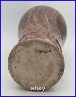 LARGE SUTTON TAYLOR'CINNABAR' LUSTRED FLAME STUDIO POTTERY BOTTLE VASE c1980