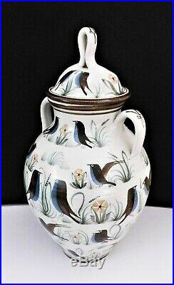 LAURENCE MCGOWAN A LARGE STUDIO POTTERY TWIN-HANDLED VASE AND COVER 38cm