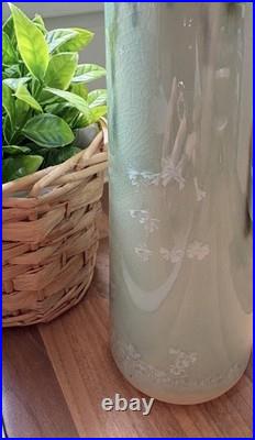 Large 10 Hand-Thrown Studio Art Pottery Vase Celadon Macro-Crystalline Signed