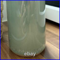 Large 10 Hand-Thrown Studio Art Pottery Vase Celadon Macro-Crystalline Signed