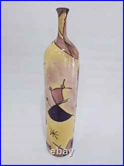 Large 1970's studio vase abstract design HL 51 cm tall Chinese marks to base