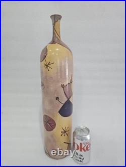 Large 1970's studio vase abstract design HL 51 cm tall Chinese marks to base