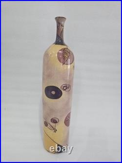 Large 1970's studio vase abstract design HL 51 cm tall Chinese marks to base