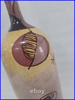 Large 1970's studio vase abstract design HL 51 cm tall Chinese marks to base