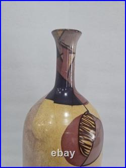 Large 1970's studio vase abstract design HL 51 cm tall Chinese marks to base