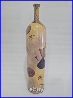 Large 1970's studio vase abstract design HL 51 cm tall Chinese marks to base