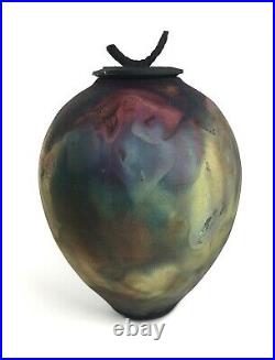 Large 22cm Frank Logan Copper Fumed Raku Studio Pottery Jar Vase SIMPLY STUNNING Large 22cm Frank Logan Copper Fumed Raku Studio Pottery Jar Vase SIMPLY STUNNING