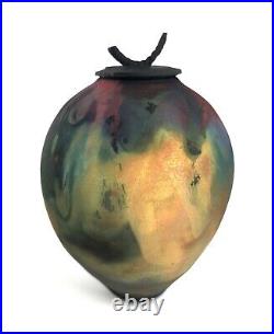Large 22cm Frank Logan Copper Fumed Raku Studio Pottery Jar Vase SIMPLY STUNNING Large 22cm Frank Logan Copper Fumed Raku Studio Pottery Jar Vase SIMPLY STUNNING