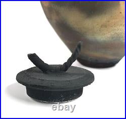 Large 22cm Frank Logan Copper Fumed Raku Studio Pottery Jar Vase SIMPLY STUNNING Large 22cm Frank Logan Copper Fumed Raku Studio Pottery Jar Vase SIMPLY STUNNING