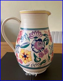 Large 29cm Poole Pottery Baluster Jug Hand Painted In CS Pattern By Gwen Haskins