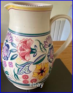 Large 29cm Poole Pottery Baluster Jug Hand Painted In CS Pattern By Gwen Haskins