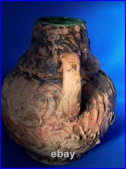 Large 33cm Vintage 1970s Brutalist Studio Pottery Jug (3kg) Volcanic Lava Glaze