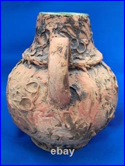 Large 33cm Vintage 1970s Brutalist Studio Pottery Jug (3kg) Volcanic Lava Glaze