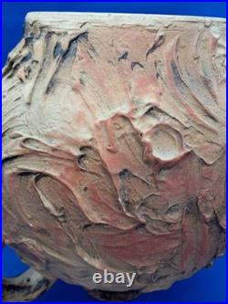 Large 33cm Vintage 1970s Brutalist Studio Pottery Jug (3kg) Volcanic Lava Glaze