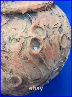 Large 33cm Vintage 1970s Brutalist Studio Pottery Jug (3kg) Volcanic Lava Glaze