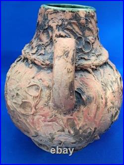 Large 33cm Vintage 1970s Brutalist Studio Pottery Jug (3kg) Volcanic Lava Glaze