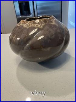 Large Bill Campbell Studio Art Pottery Vase Brown Crystalline Glazed