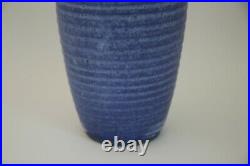 Large Cobalt Blue Ribbed McCarty Pottery Merigold Mississippi Art Pottery Vase