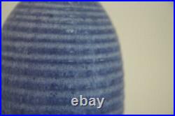 Large Cobalt Blue Ribbed McCarty Pottery Merigold Mississippi Art Pottery Vase