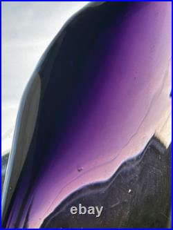 Large Czech 1960-70s Sommerso Glass Vase 50cm Amethyst Amber Hospodka Style MCM