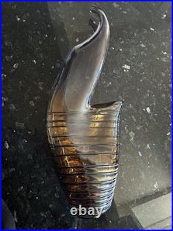 Large Czech 1960-70s Sommerso Glass Vase 50cm Amethyst Amber Hospodka Style MCM