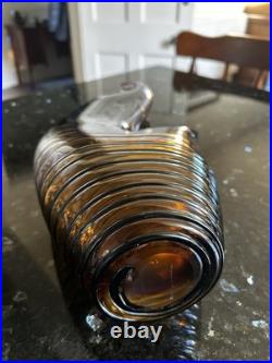 Large Czech 1960-70s Sommerso Glass Vase 50cm Amethyst Amber Hospodka Style MCM