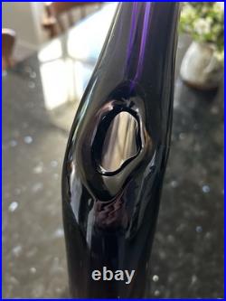 Large Czech 1960-70s Sommerso Glass Vase 50cm Amethyst Amber Hospodka Style MCM