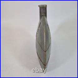Large Emili Biarnes Studio Pottery Flat Vase Lustre Glaze 20cm Wide