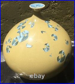 Large Hideaki Miyamura Art Potter Crystaline Vase