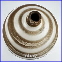 Large Indistinctly Signed Unidentified Studio Pottery Vase Spiral 25cm Chipped Large Indistinctly Signed Unidentified Studio Pottery Vase Spiral 25cm Chipped