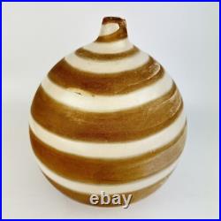 Large Indistinctly Signed Unidentified Studio Pottery Vase Spiral 25cm Chipped Large Indistinctly Signed Unidentified Studio Pottery Vase Spiral 25cm Chipped
