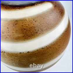 Large Indistinctly Signed Unidentified Studio Pottery Vase Spiral 25cm Chipped Large Indistinctly Signed Unidentified Studio Pottery Vase Spiral 25cm Chipped