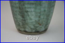 Large Jade Ribbed McCarty Pottery Merigold Mississippi Art Pottery Vase VTG