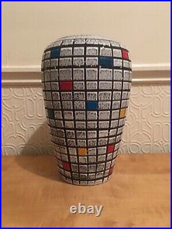 Large Mid Century Modernist Vase West German Studio Pottery 12