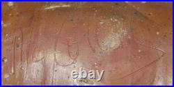 Large Nic Collins Signed Art Studio Pottery Vase Wood Fired Surface Texture