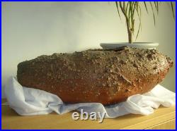 Large Nic Collins Signed Art Studio Pottery Vase Wood Fired Surface Texture